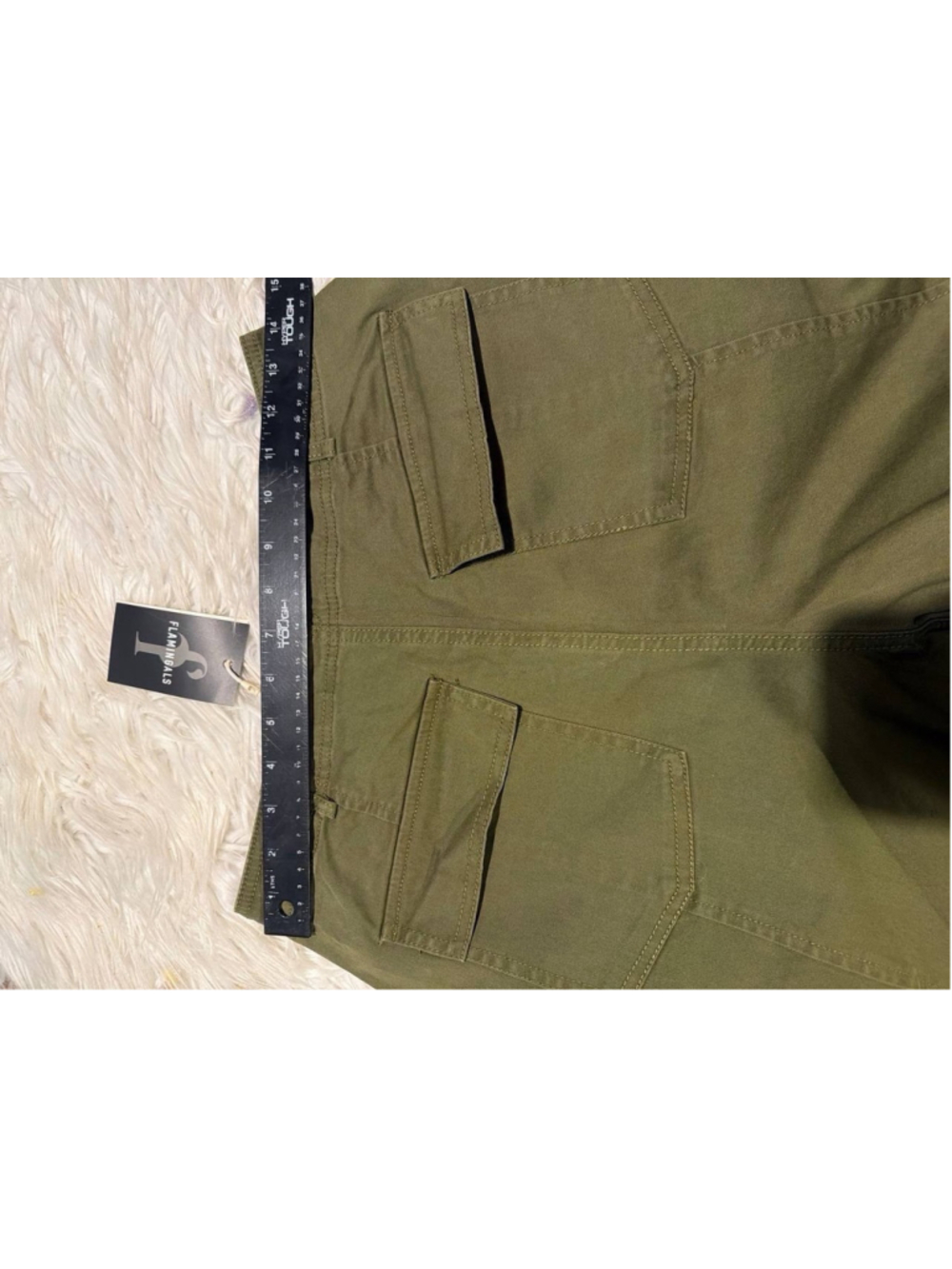Solid Stitch Detail Mid Waist Bermuda Shorts Without Belt M - Picture 5 of 6